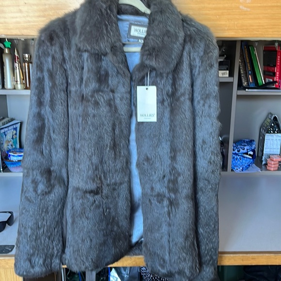 Gray Rabbit Fur Coat NWT - Picture 1 of 2